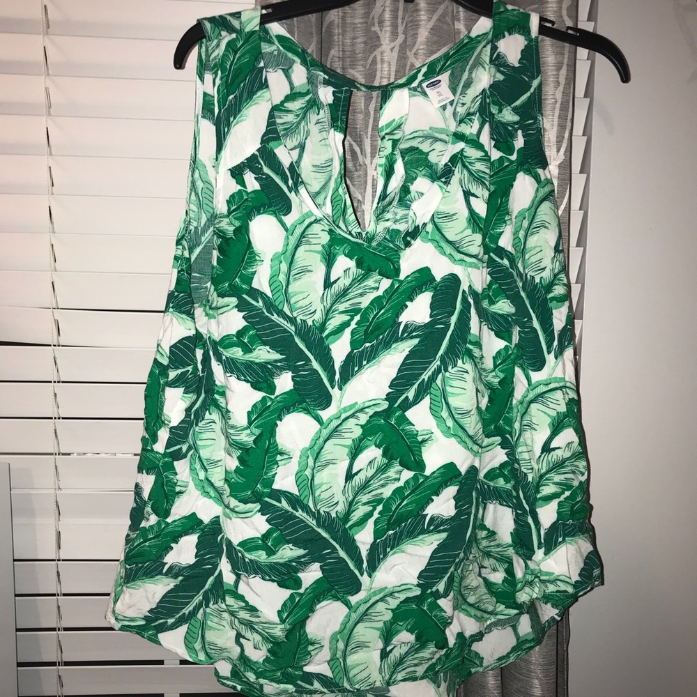 Leaf tank top blouse